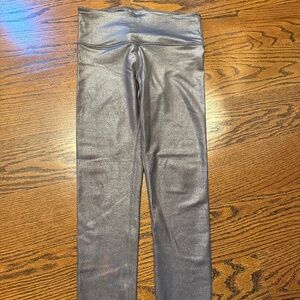 ATHLETA Elation grey high rise full length shine leggings